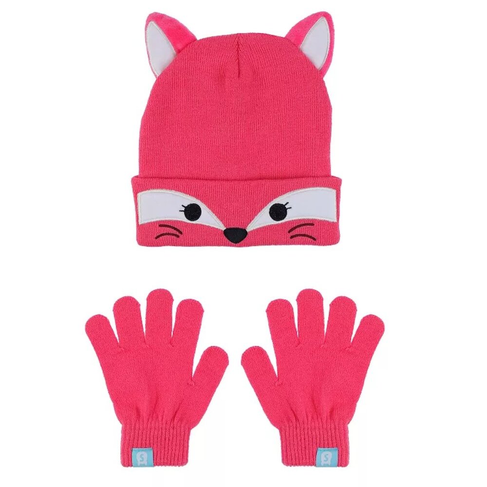 Girls Squishmallows Fifi the Fox Hat & Gloves Set